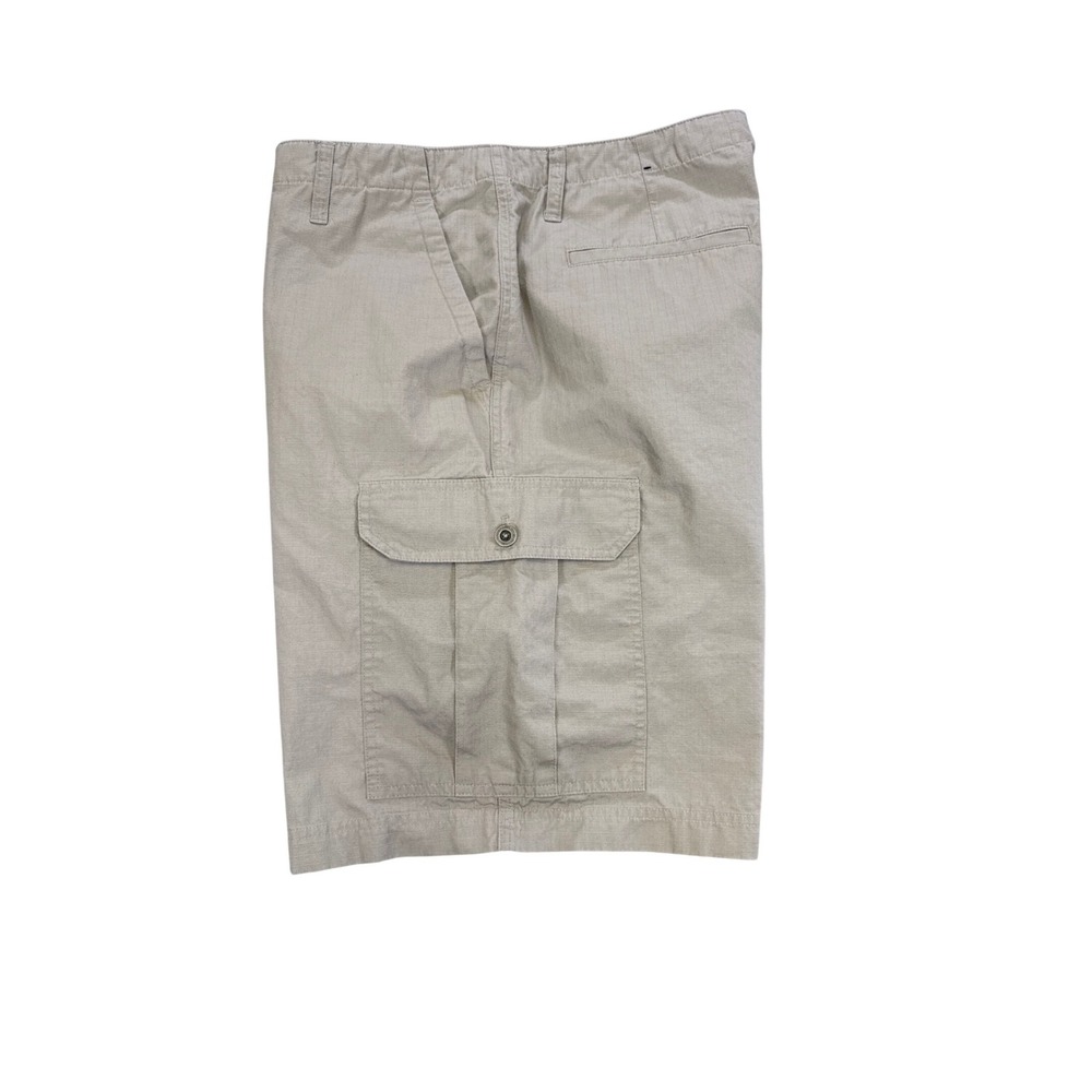 Club Room Mens Cargo Shorts Tan Khaki 100% Cotton Ripstop Size 36